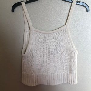 Cream Knit Cropped Tank